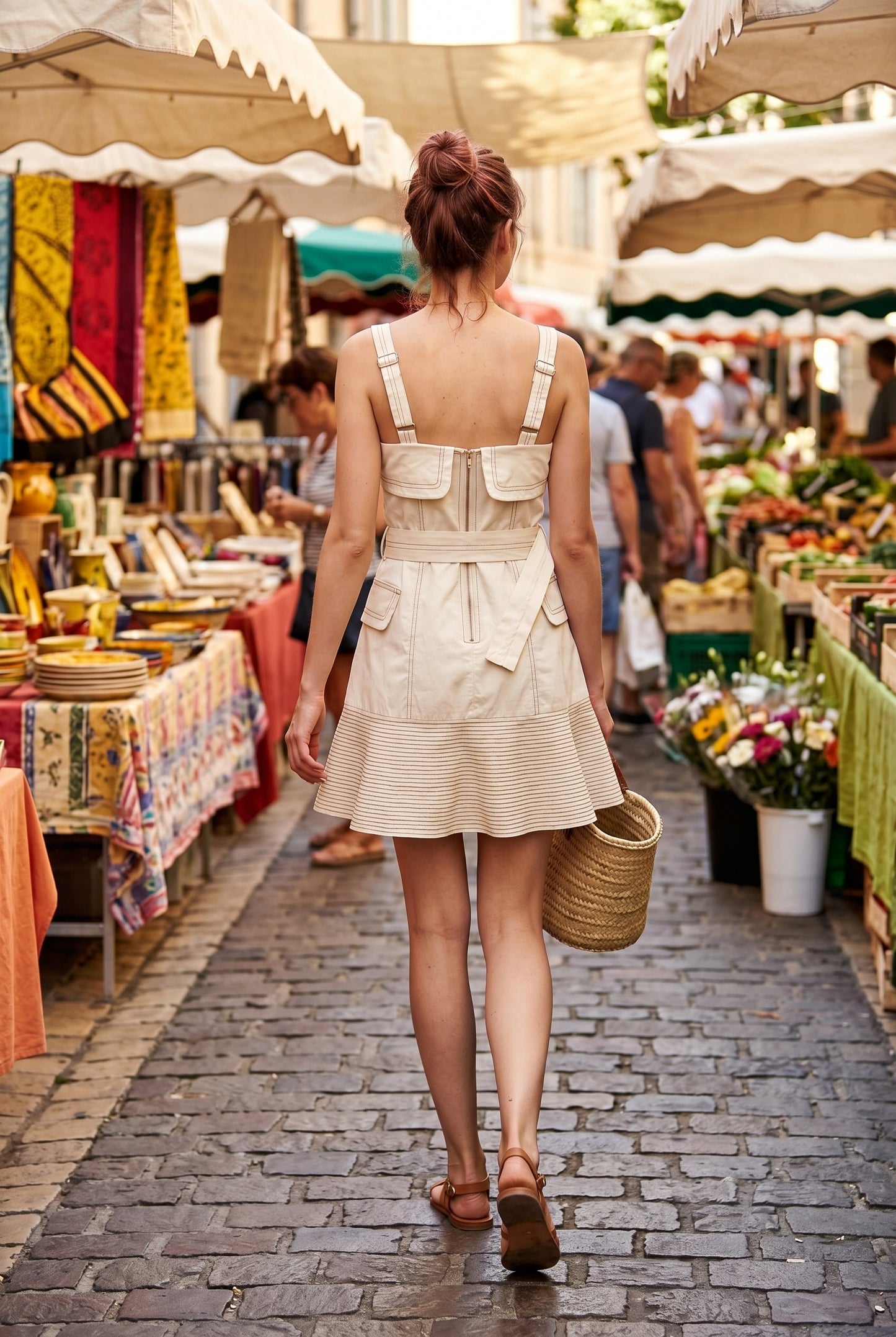 Lucy Belted Mini Dress in Cream