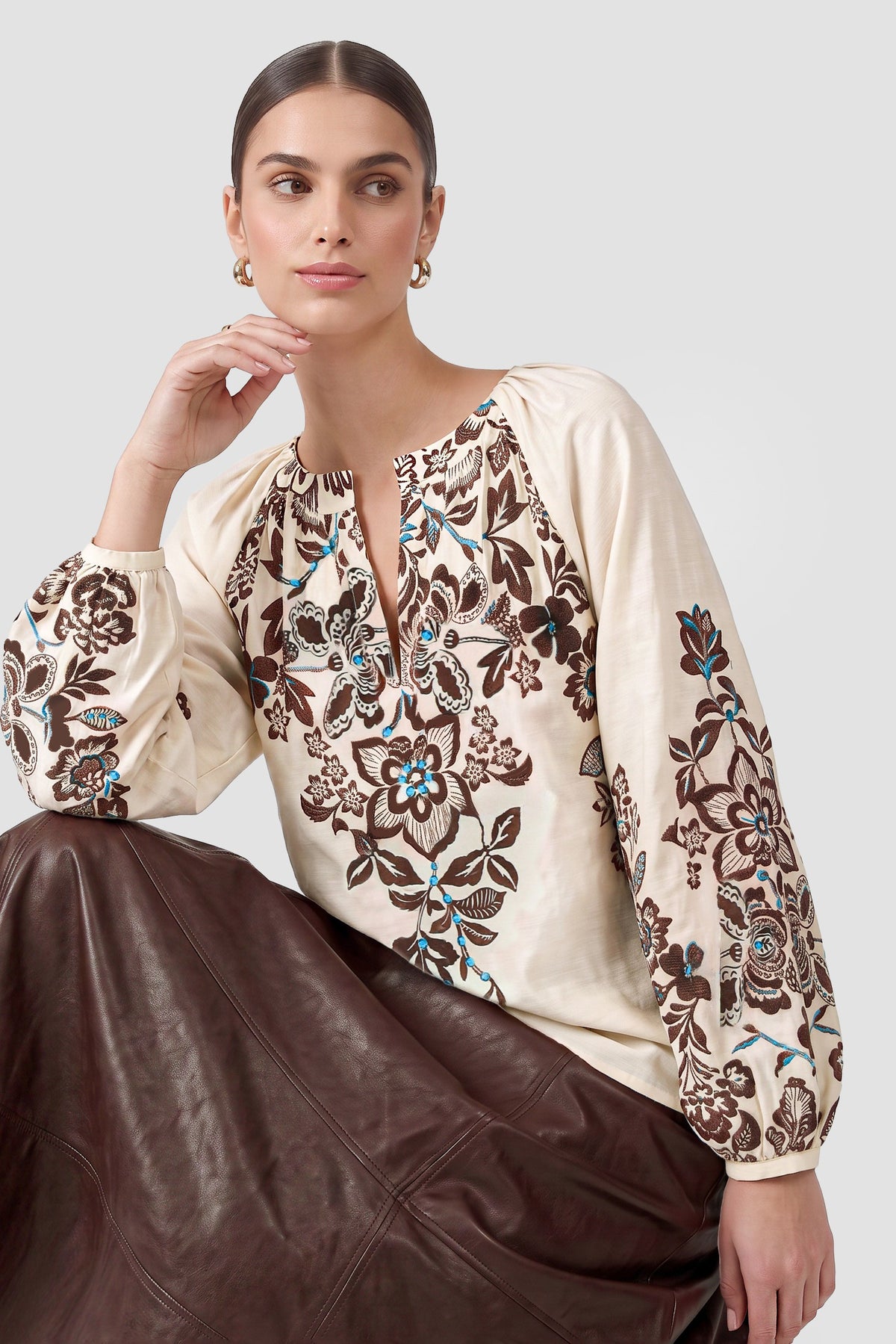 Current Air Keenan Pleated Blouse