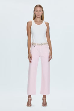 Pistola Lexi Mid Rise Bowed Straight Jean - Blush