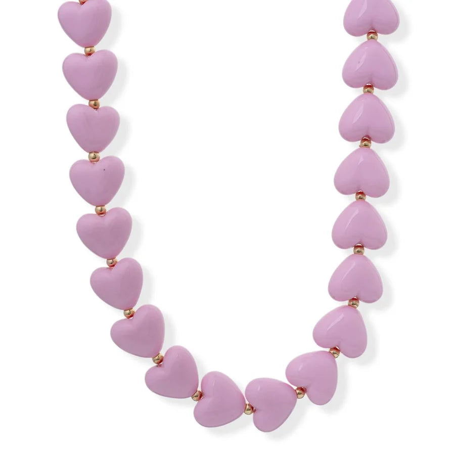 Bracha Emberly Heart Necklace Pink