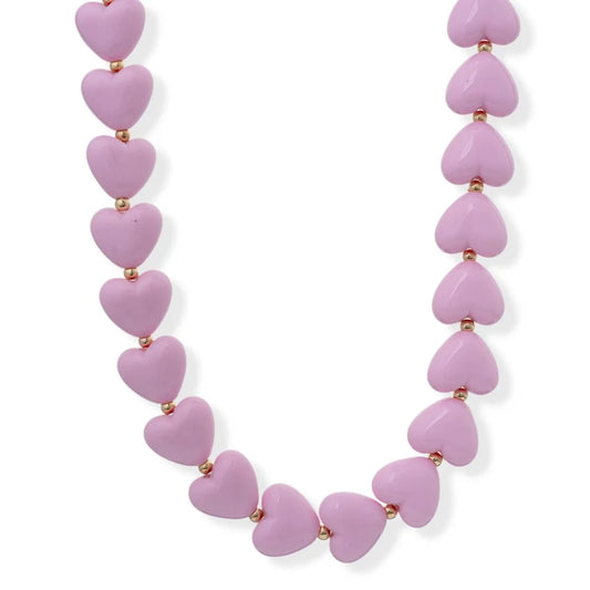 Bracha Emberly Heart Necklace Pink