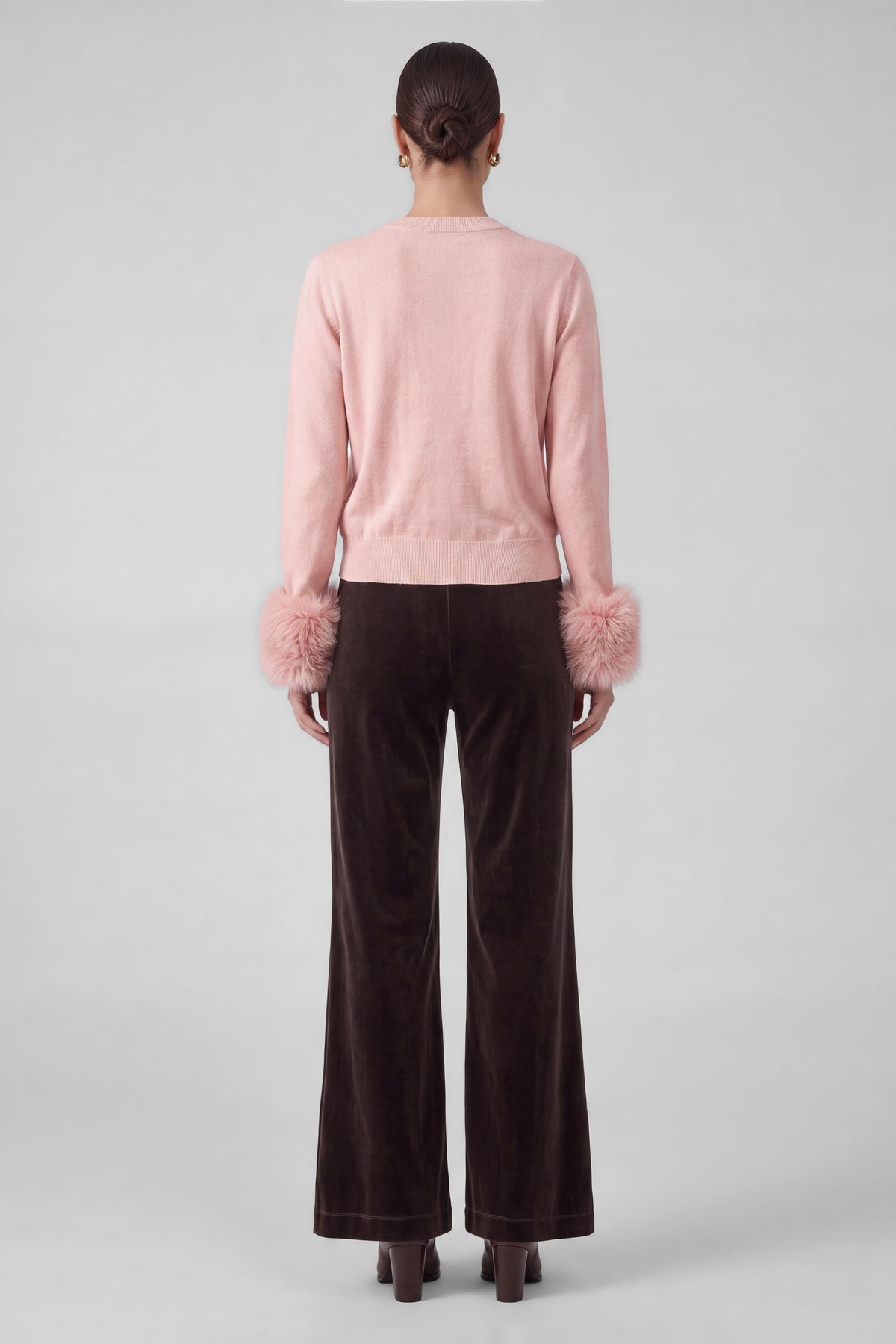 Current Air Lilou Fur Cuff Cardigan