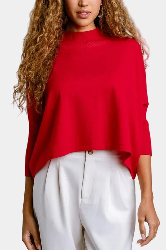 Kerisma Aja Mock-neck Top in Red