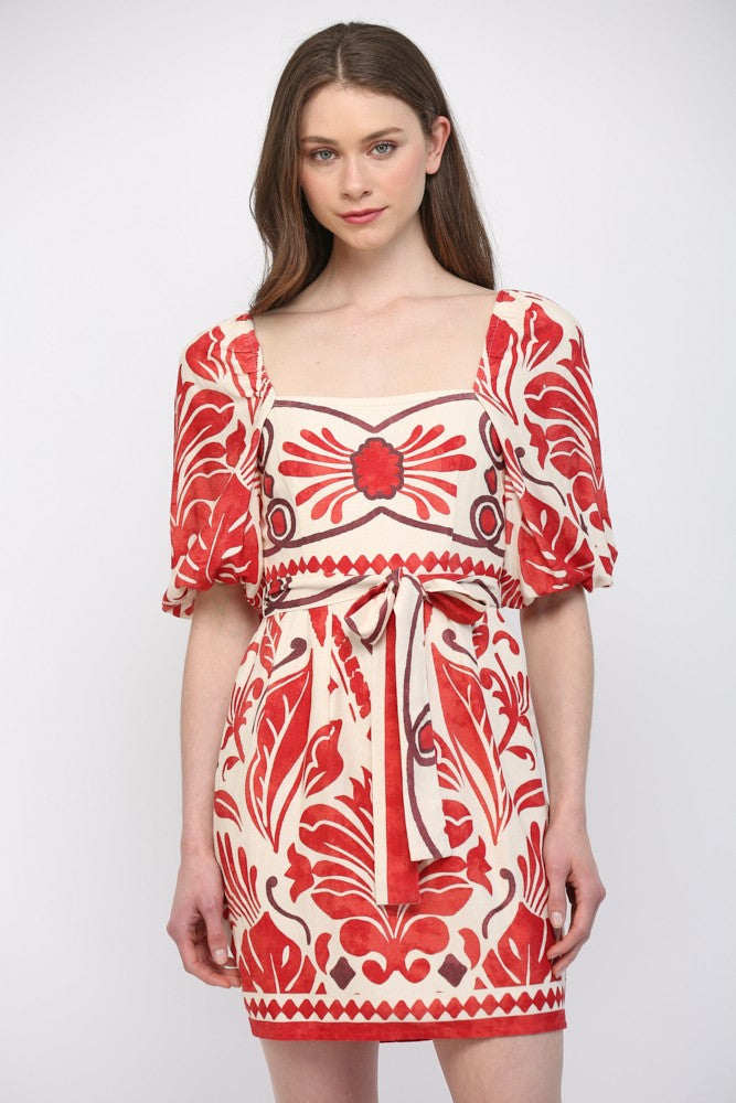 Charlie Linen Tie Mini Dress