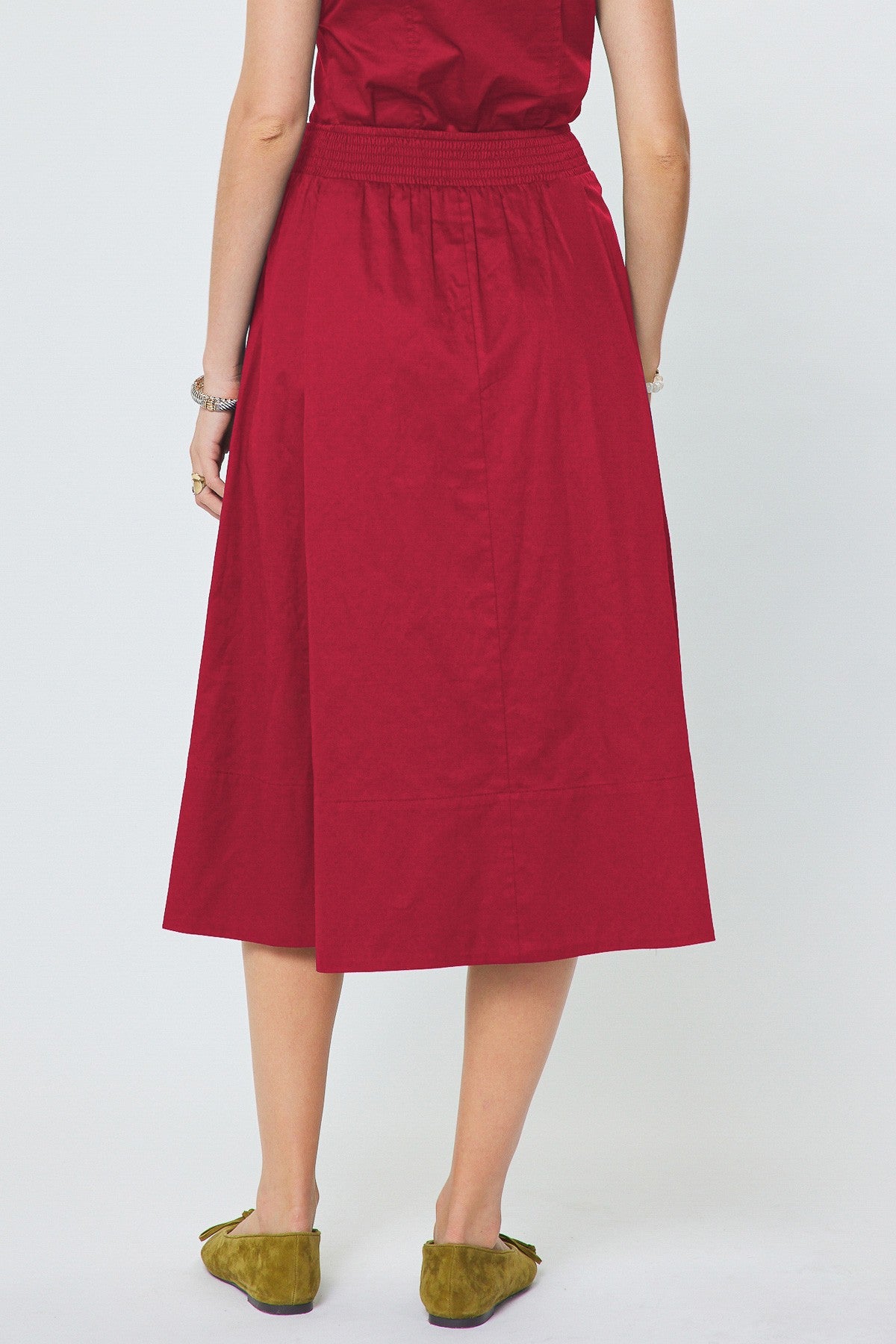 Susan A-Line Belted Midi Skirt