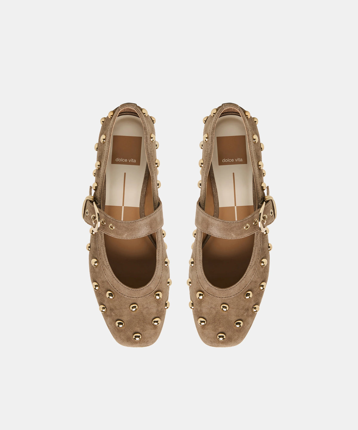 Dolce Vita Mikel Stud Ballet Flats in  Olive Suede