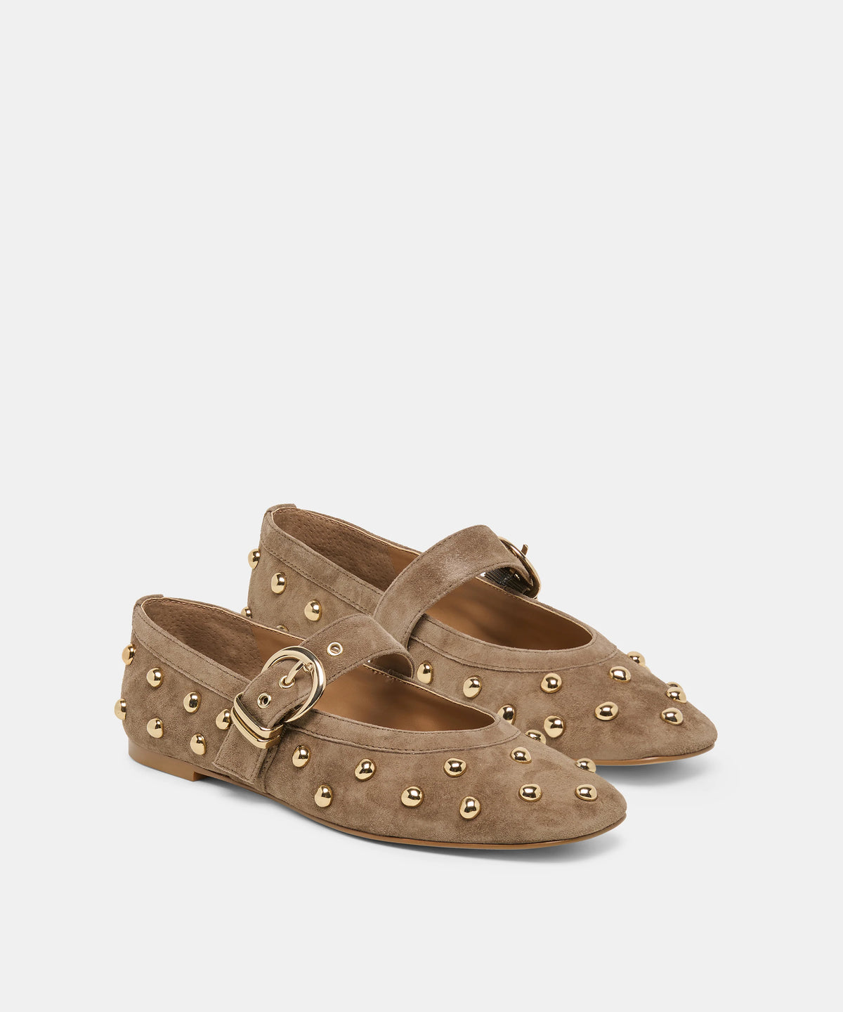 Dolce Vita Mikel Stud Ballet Flats in  Olive Suede
