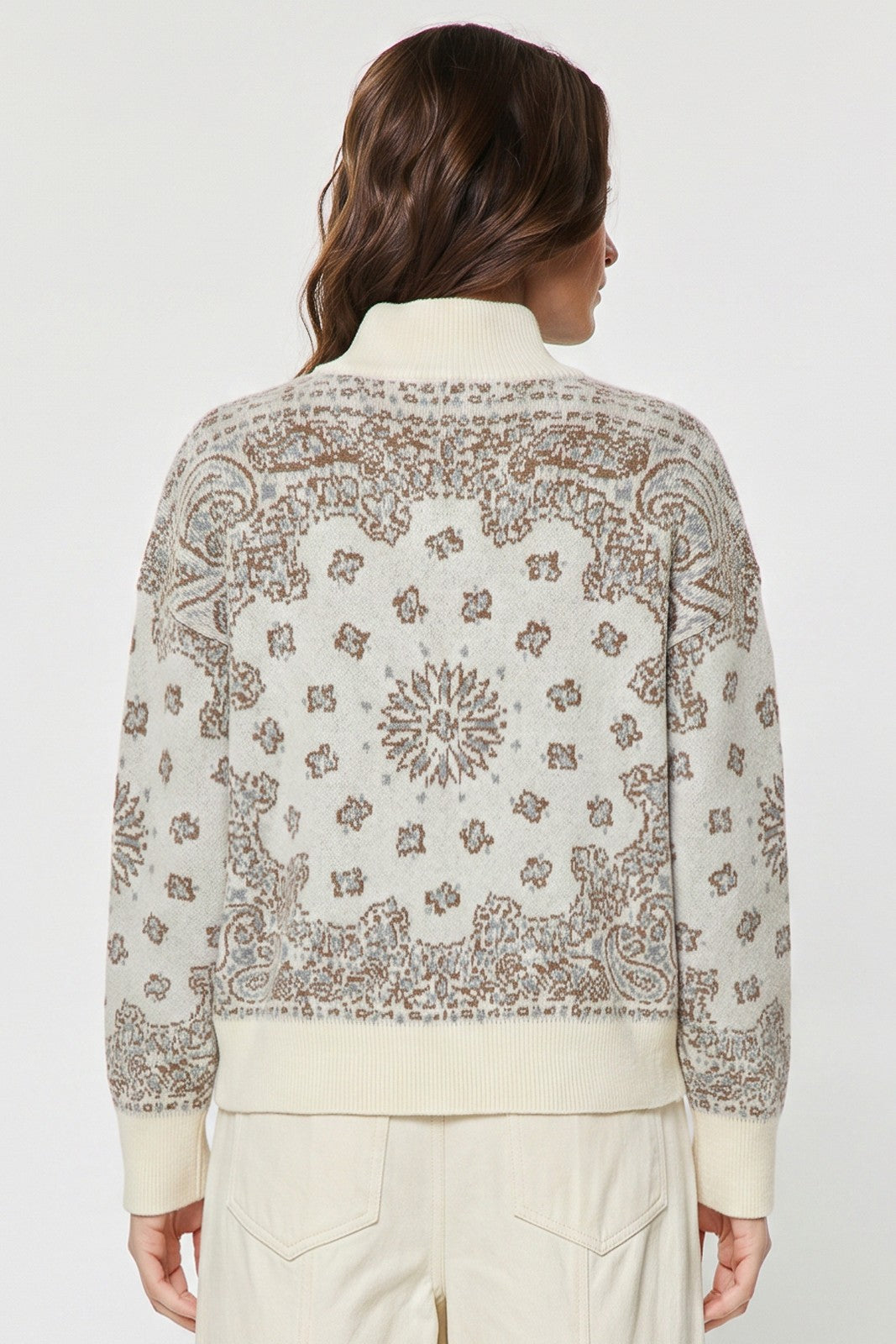 Current Air Lyra Jacquard Half Zip Sweater