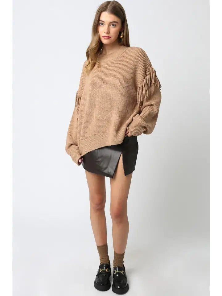 Sutton Knit Fringe Sweater