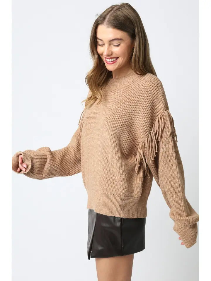 Sutton Knit Fringe Sweater