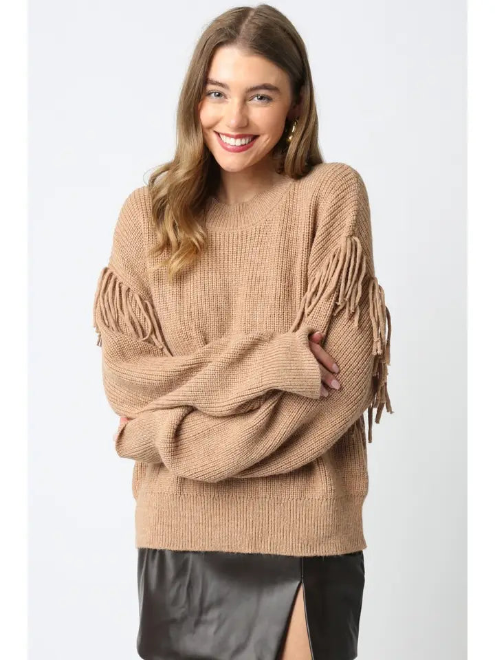Sutton Knit Fringe Sweater