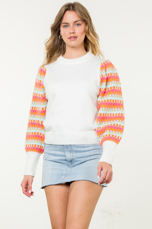 Olivia Knitted Bishop Sleeve Sweater