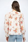 Blaire Print Rufffled V-Neckline Blouse