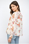 Blaire Print Rufffled V-Neckline Blouse
