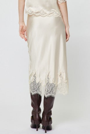 Current Air Dale Lace Hem Midi Skirt