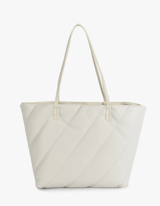 Remi/Reid Departure Quilted Tote Cream